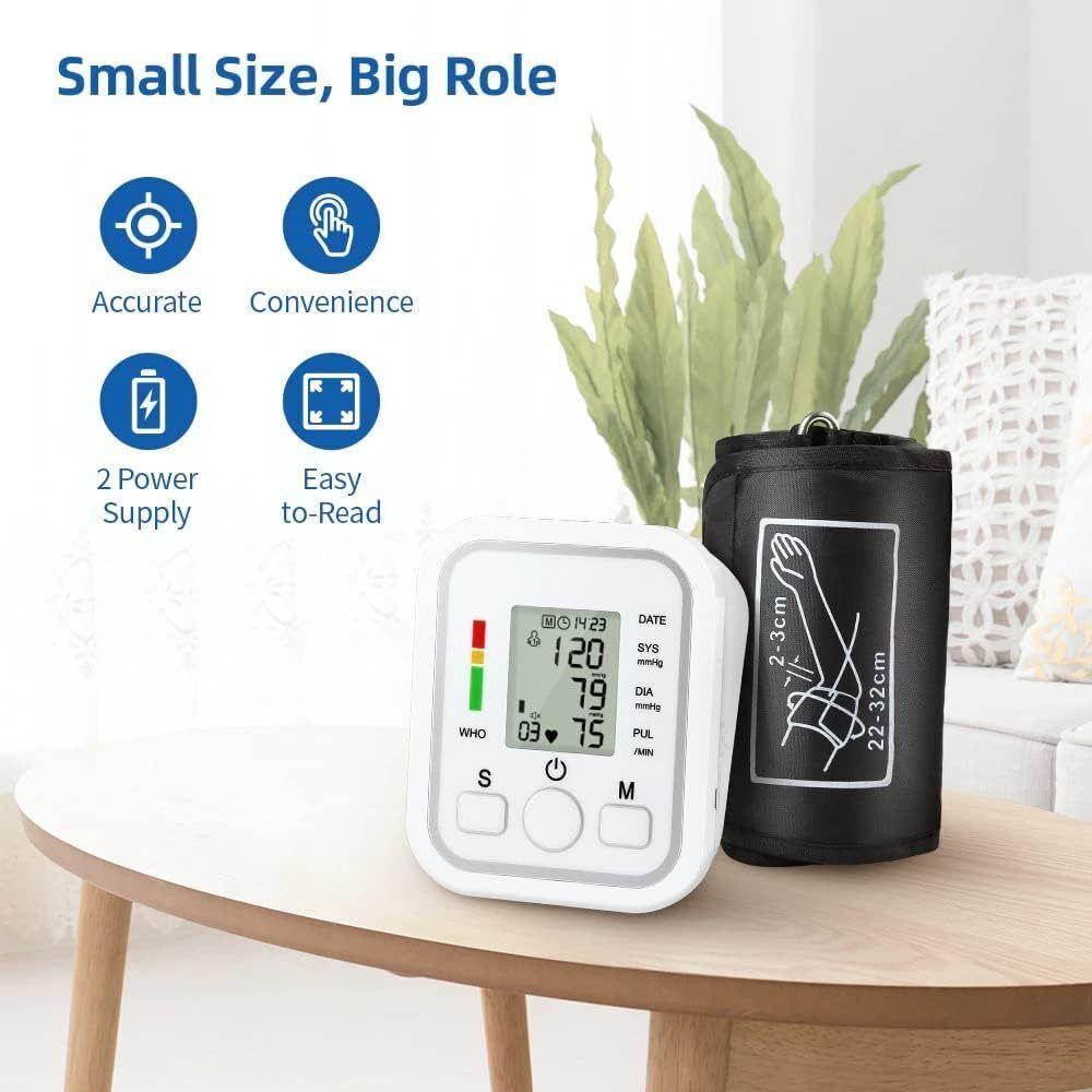 Digital Blood Pressure Monitor - LCD Automatic Blood Pressure Measure Upper Arm BP Machine Heart Rate