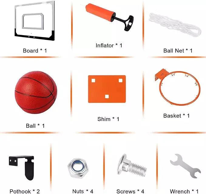 Indoor Basketball Hoop Set Home Toy - Indoor Shooting Ball Game Sport for Child Children Kids , Mini Basketball Hoop for Door with 4 Balls