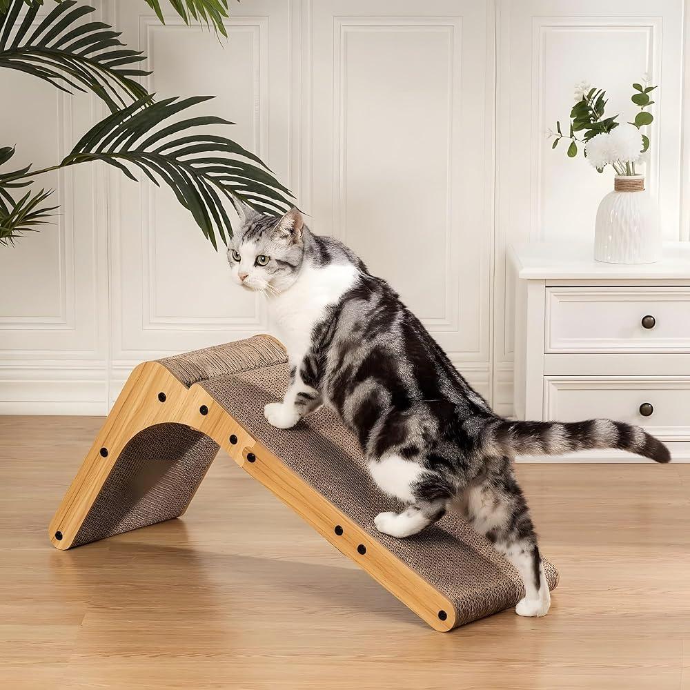 Cat Scratcher Pad - 70 cm L-shaped Wall-mounted Scratch Pad Cardboard Scratching Sur