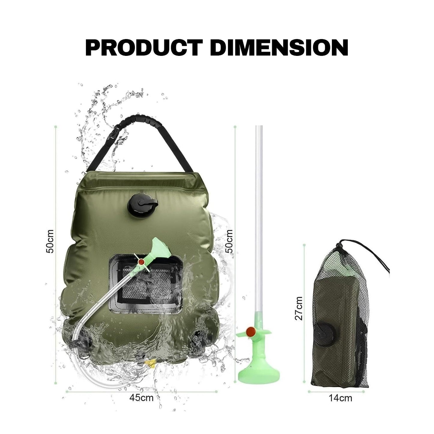 Solar Power Camping Shower - Portable Shower Camping Hiking Solar Shower Bag Outdoor Heating Bathing Shower