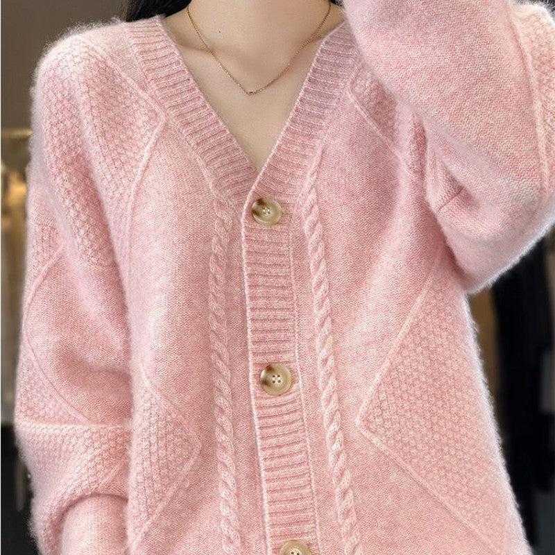 🍂 HOT SALE 50% OFF🍂 Women's Loose Slouchy Faux Cashmere Button Front Cardigan Sweaters