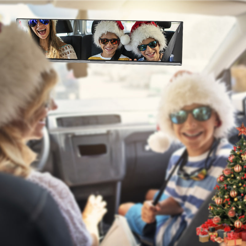 🚗👁️ Wide Car Curved Rear View Mirror – Wide Angle Vision, Easy Installation & Universal Fit(Safe Driving With Greater Visibility!)