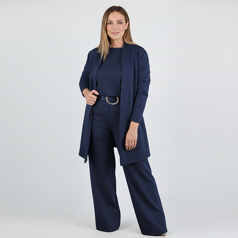 💜 LAST DAY PROMOTION 50%OFF 💜Elegant 3-piece set including long cardigan, top and pants💞