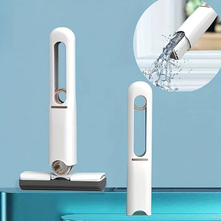function Portable Squeeze Cleaning Mop Desk Window Glass Cleaner  New Portable Self-NSqueeze Mini Mop, Lazy Hand Wash-Free Strong Absorbent Mop