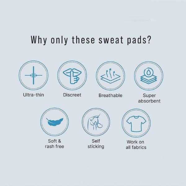 Underarms Pads for Sweating - 10-100x Disposable Sweat Pads Patches Antiperspirant Underarm Armpit Guard Sheet