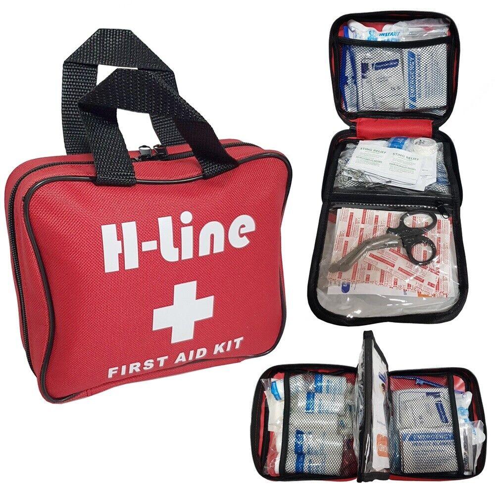 Best First Aid Kit UK - 108 Piece First Aid Kit Medical Emergency Travel Home Car Taxi Work 1st Aid Bag