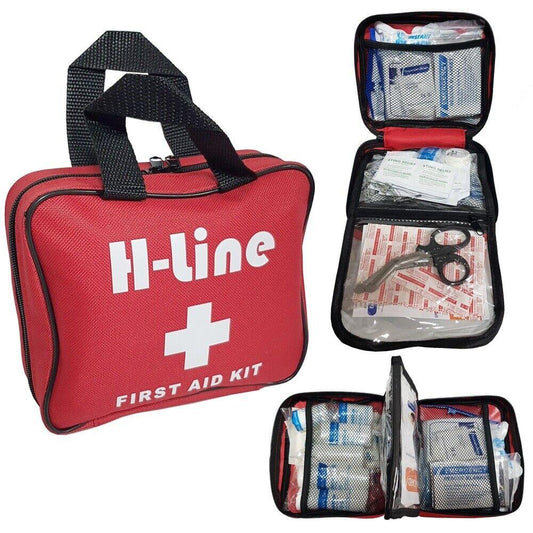 Best First Aid Kit UK - 108 Piece First Aid Kit Medical Emergency Travel Home Car Taxi Work 1st Aid Bag