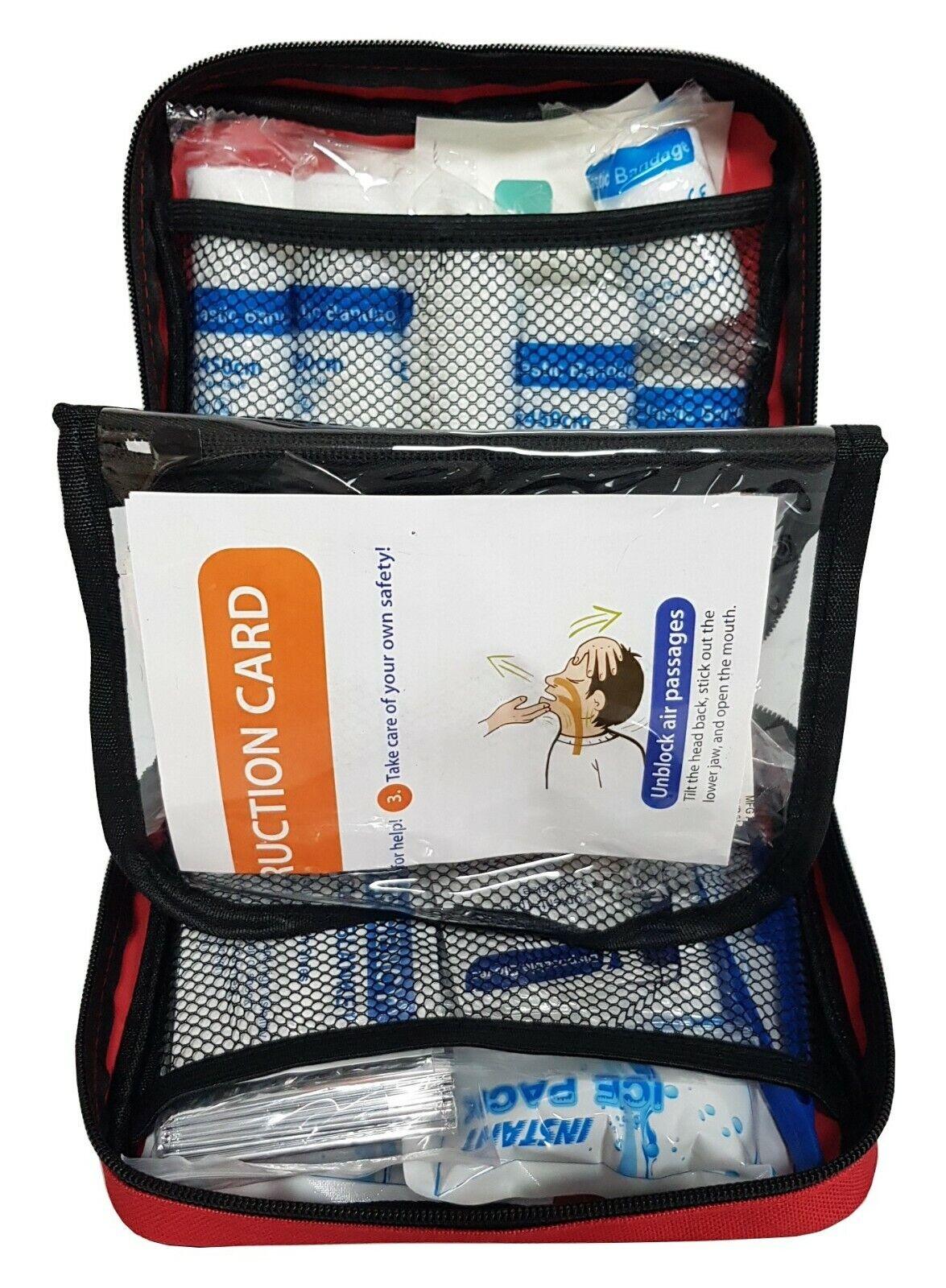 Best First Aid Kit UK - 108 Piece First Aid Kit Medical Emergency Travel Home Car Taxi Work 1st Aid Bag