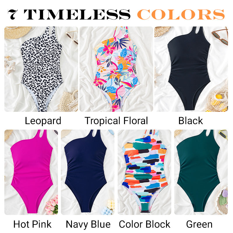 🔥🔥Hot Sale Now 50%OFF 👙One Shoulder One Piece Swimsuit for Women