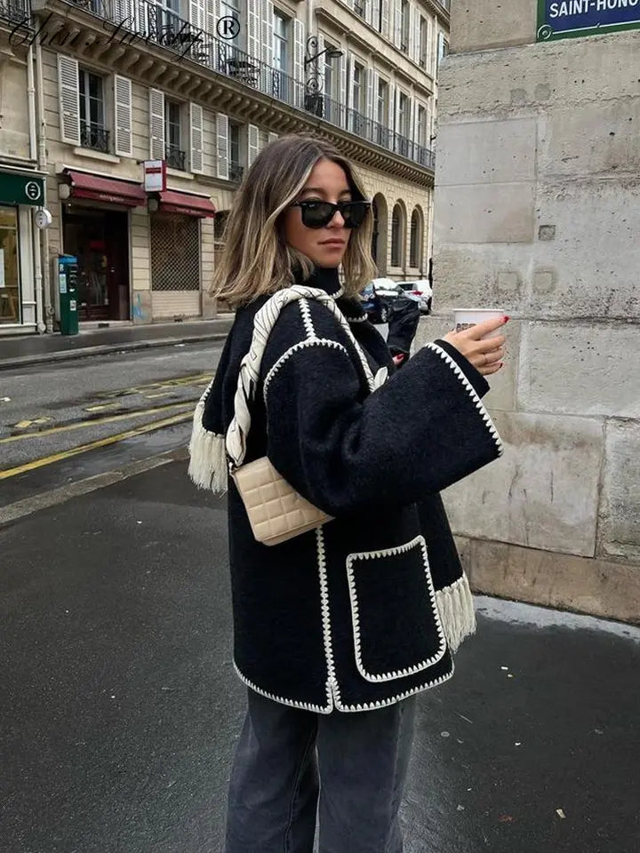 💥Hot Sale 50% OFF🔥Women’s Tassel Scarf Tweed Coat