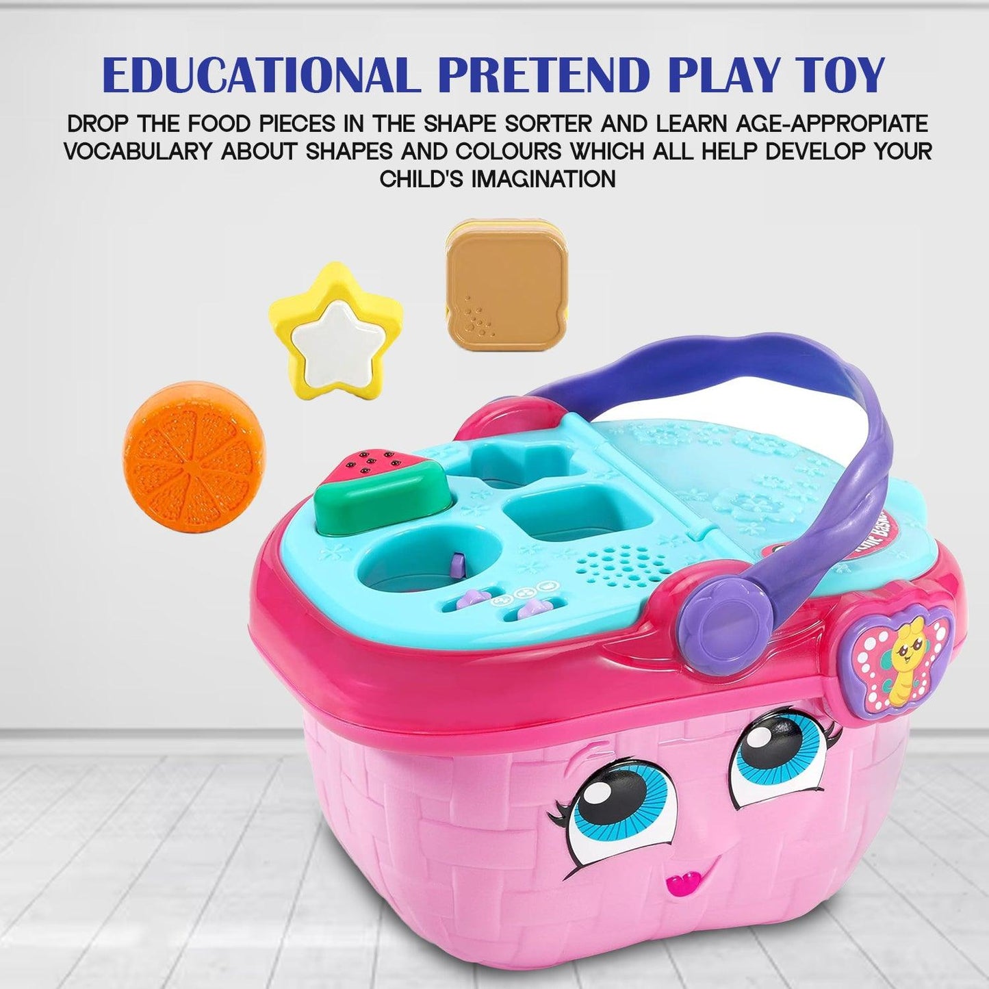 Picnic Basket Toy - Educational and Interactive 16 Pieces for Creative and Learning Play Toys For 1-3 Years Boys & Girls