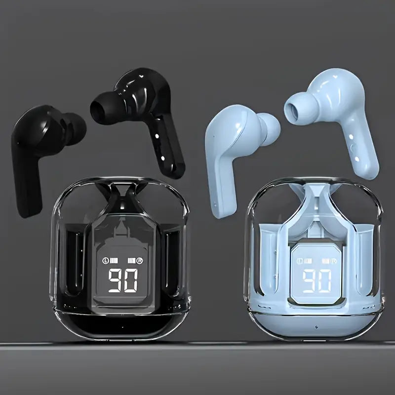 Airwatch Transparent TWS Wireless Earbuds – LED Display, Hi-Fi Sound, Gaming Headphones with Mic