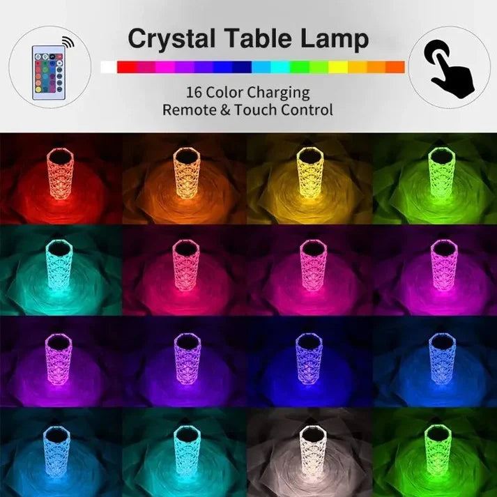 Creative Crystal Diamond Table Lamp Rechargeable Acrylic Bedroom Bedside