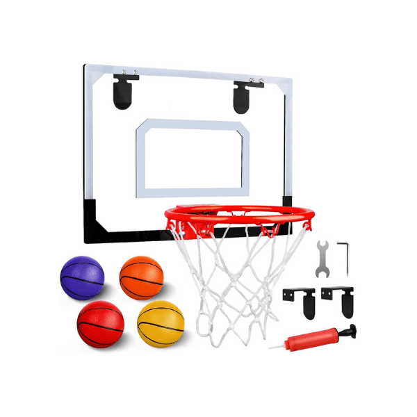 Indoor Basketball Hoop Set Home Toy - Indoor Shooting Ball Game Sport for Child Children Kids , Mini Basketball Hoop for Door with 4 Balls