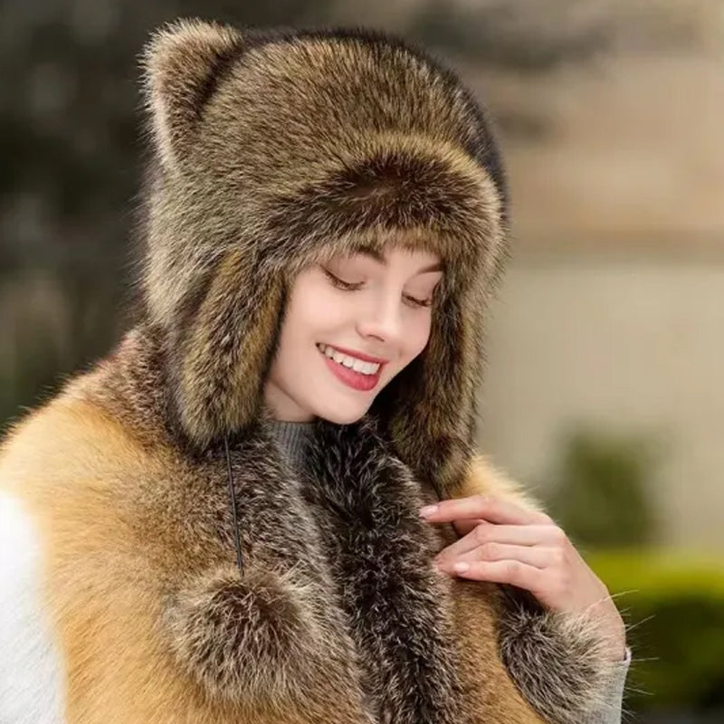 ❄️New Year Sale❄️ Raccoon Tail Fur Parent-Child Plush Hat