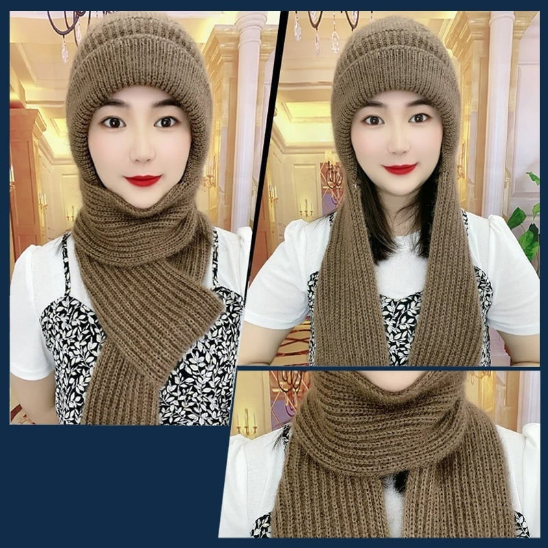 🎄Hot Sale-50% OFF🎁Winter Versatile Knitted Hooded Scarf For Women