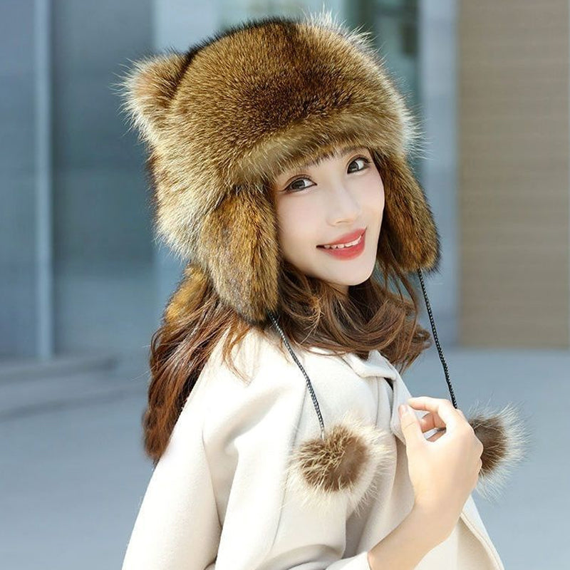 ❄️New Year Sale❄️ Raccoon Tail Fur Parent-Child Plush Hat