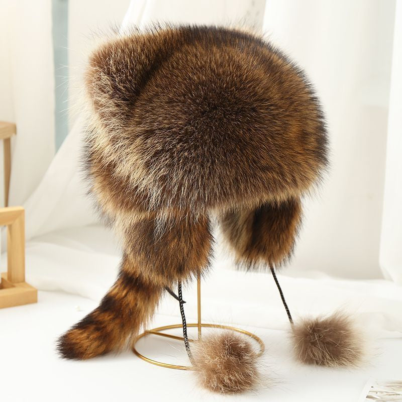 ❄️New Year Sale❄️ Raccoon Tail Fur Parent-Child Plush Hat