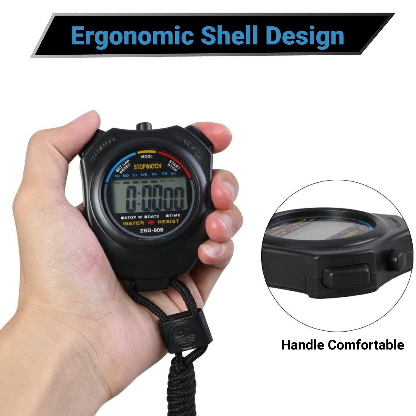 Sports and Referee Digital Stop Watch Timer - Digital Sport Stopwatch Timer, for Football, Basketball, Running, Swimming, Fitness