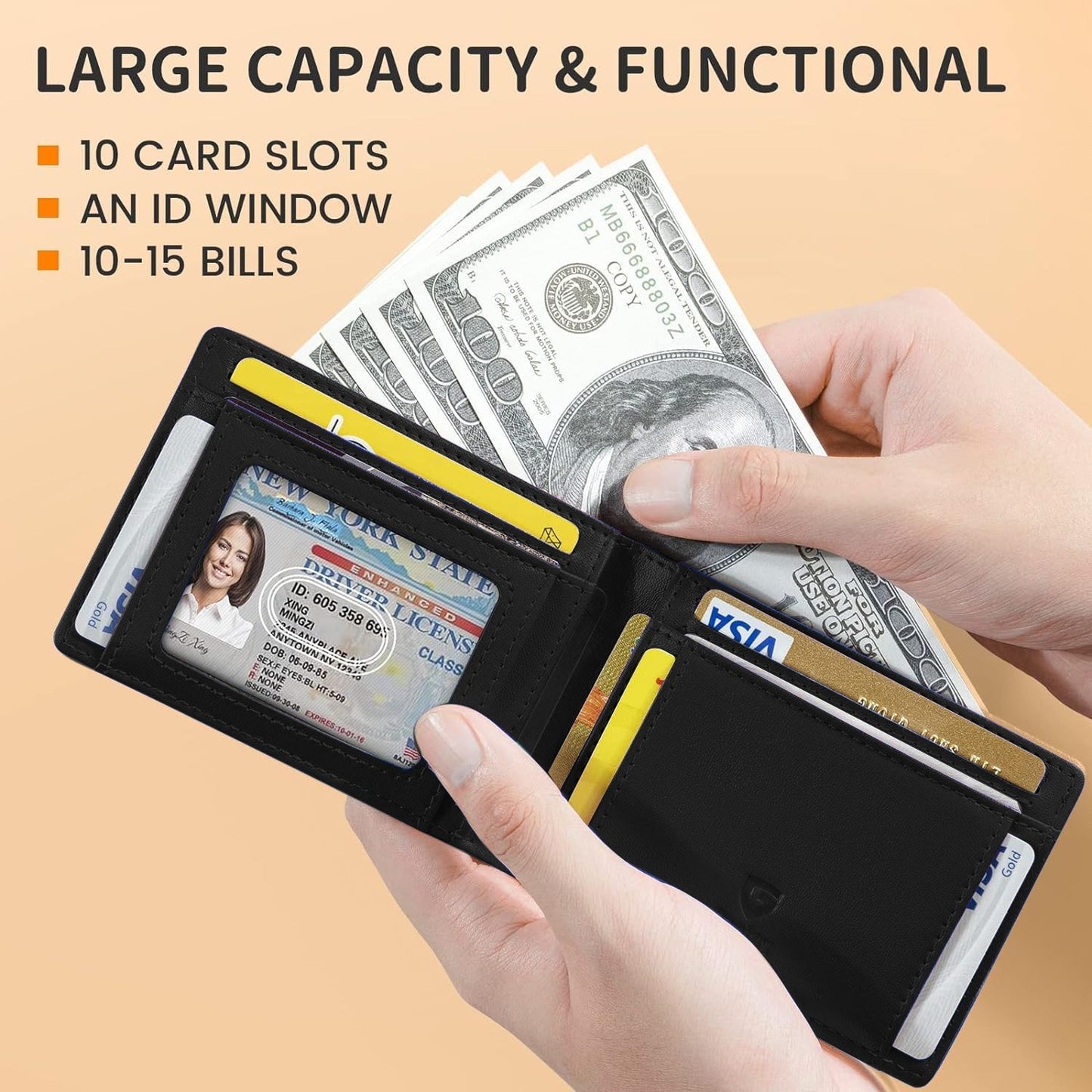 🔥BUY 2 GET 1 FREE🔥GSOIAX Mens Slim Wallet Rfid Blocking 2