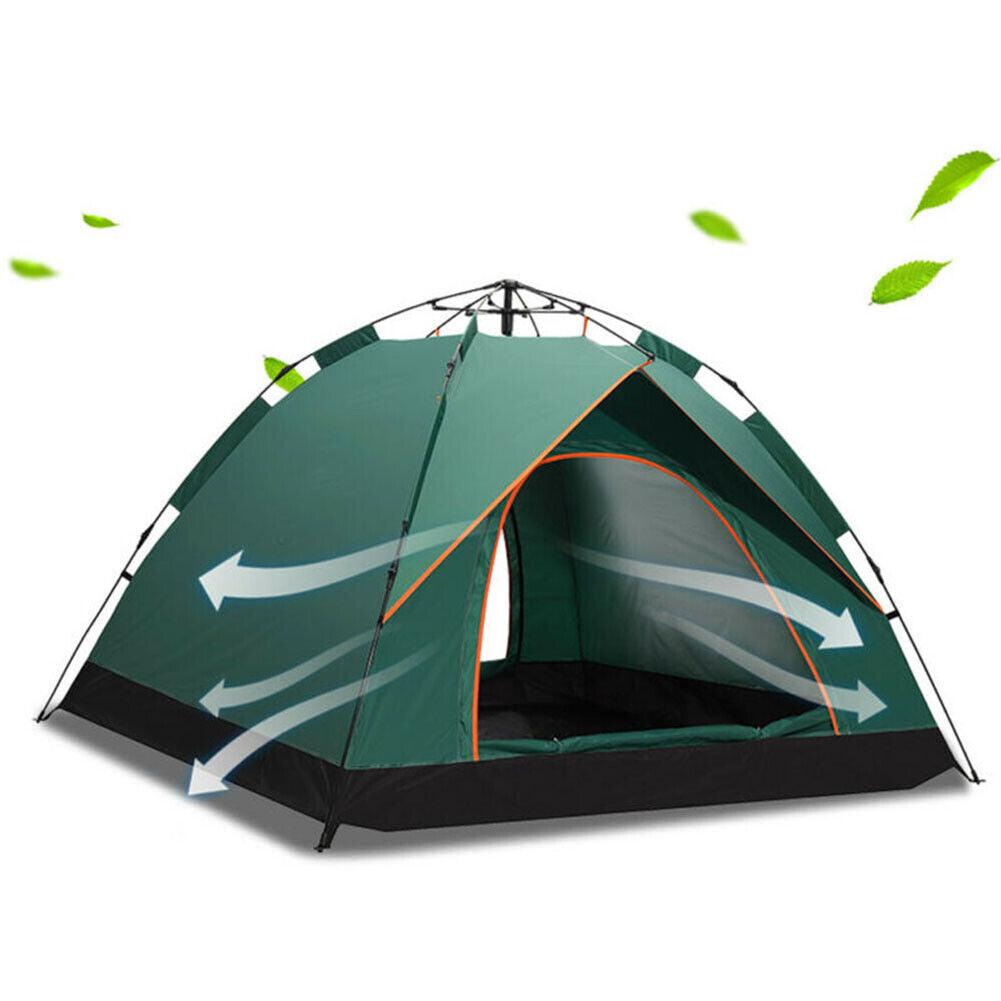 Automatic Pop-up Tent - 2-3 Man Instant Double Layer Pop up Camping Tent Waterproof Outdoor UK