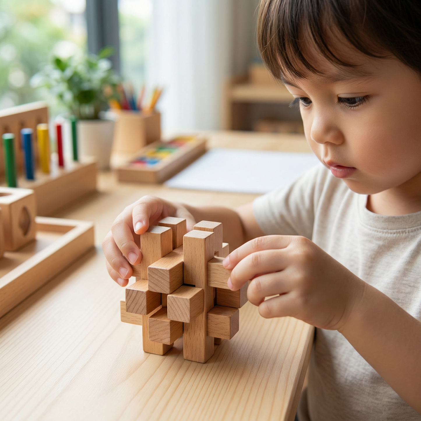 Montessori 3D Wooden Brain Puzzle - Early Learning Toy