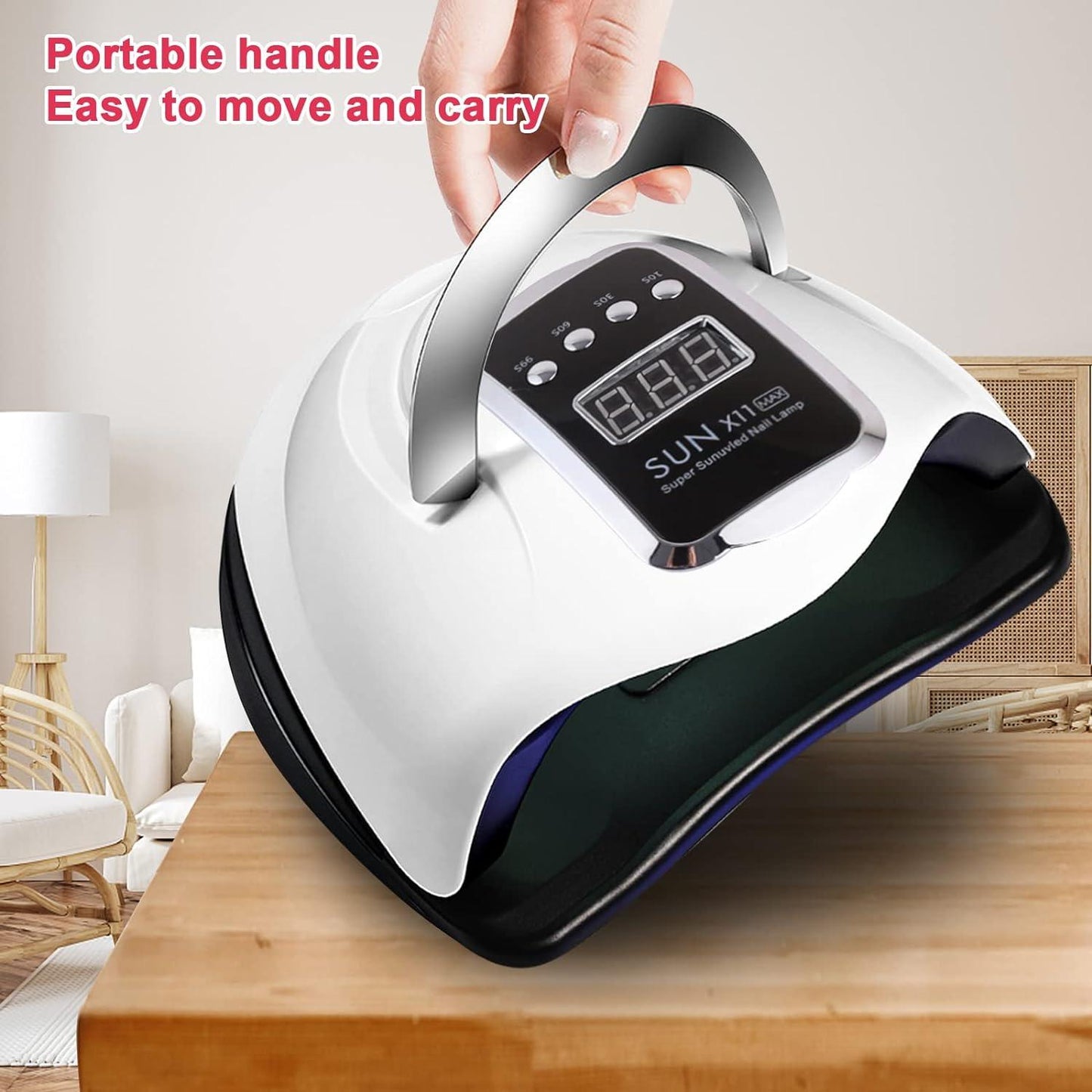 Nail Gel Dryer - 280W Nail Lamp 66 LED UV Tool Professional Polish Dryer Gel Acrylic Curing Lights