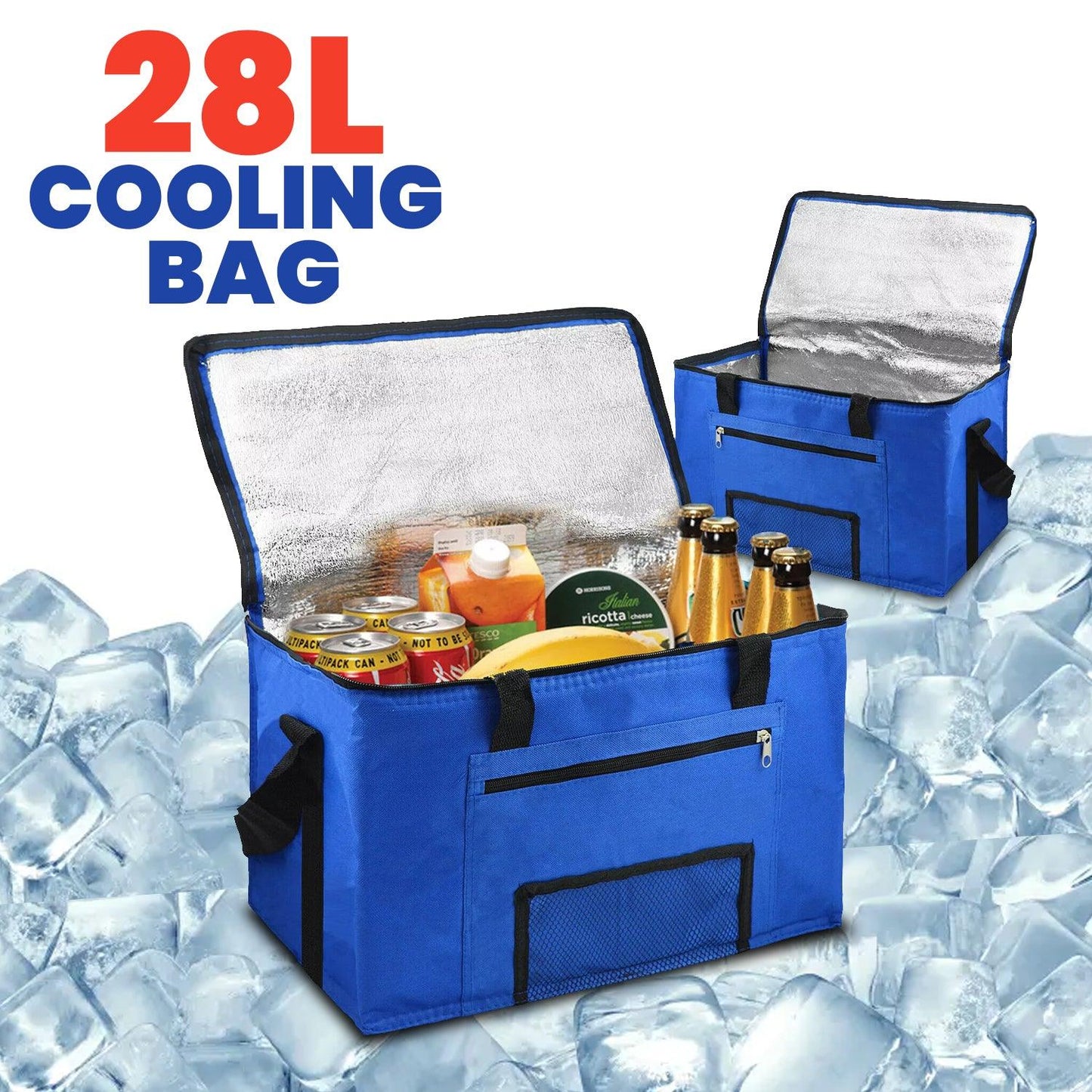 Insulated Freezer Bag - 28L Cooler Cool Box Leakproof Carry Cool Bag PICNIC CAMPING FOOD ICE DRINK LUNCH