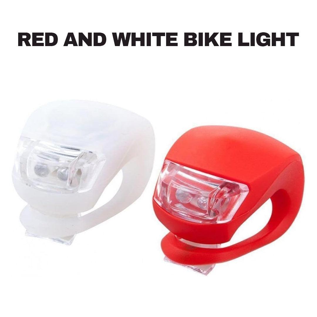 LED Lights for Bicycles - 2 LED Silicone Mountain Bike Bicycle Front Rear Lights Set Push Cycle Light Clip