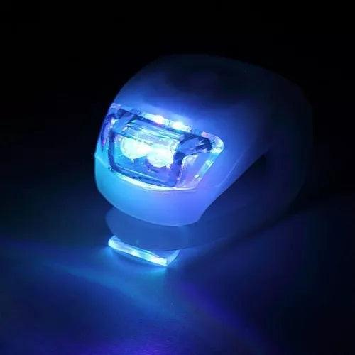 LED Lights for Bicycles - 2 LED Silicone Mountain Bike Bicycle Front Rear Lights Set Push Cycle Light Clip