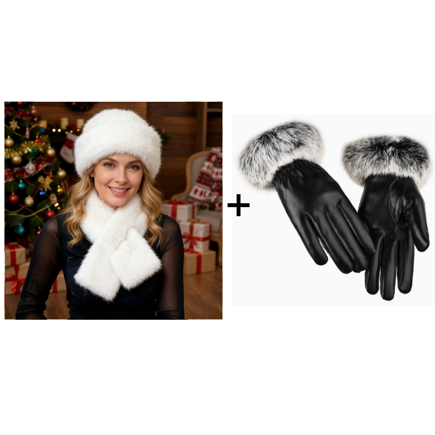 🎅CHRISTMAS SALE 50% OFF!🔥Fluffy Fur Bucket Hat Warm Winter Hat + Free Matching Scarf ⏰