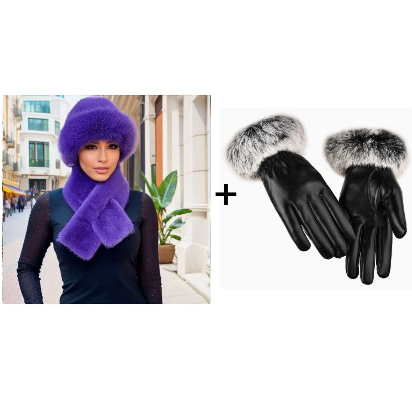 🎅CHRISTMAS SALE 50% OFF!🔥Fluffy Fur Bucket Hat Warm Winter Hat + Free Matching Scarf ⏰