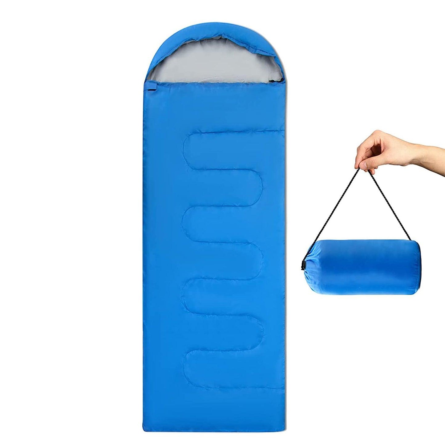 Travel Sleep Bag - Single Sleeping Bags Camping Rectangular Envelope Zip Up Kids Adult