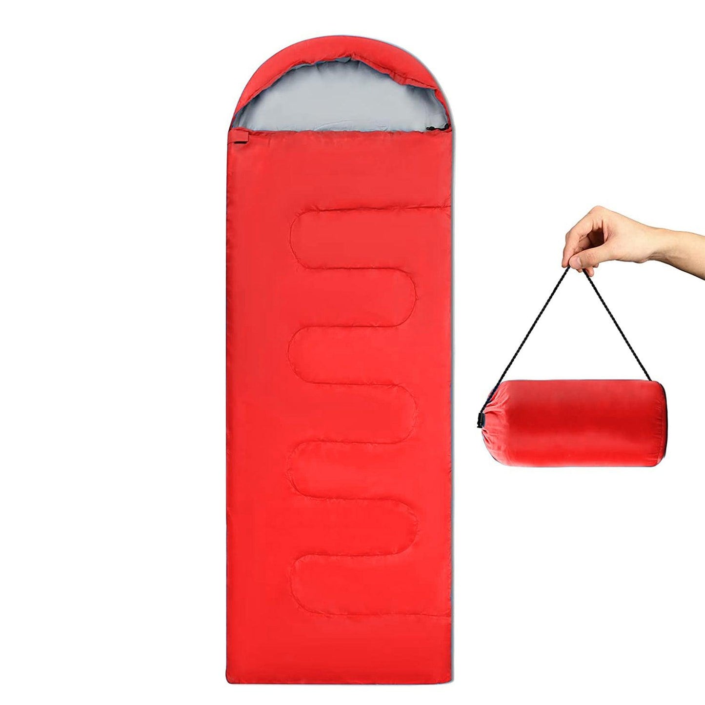 Travel Sleep Bag - Single Sleeping Bags Camping Rectangular Envelope Zip Up Kids Adult