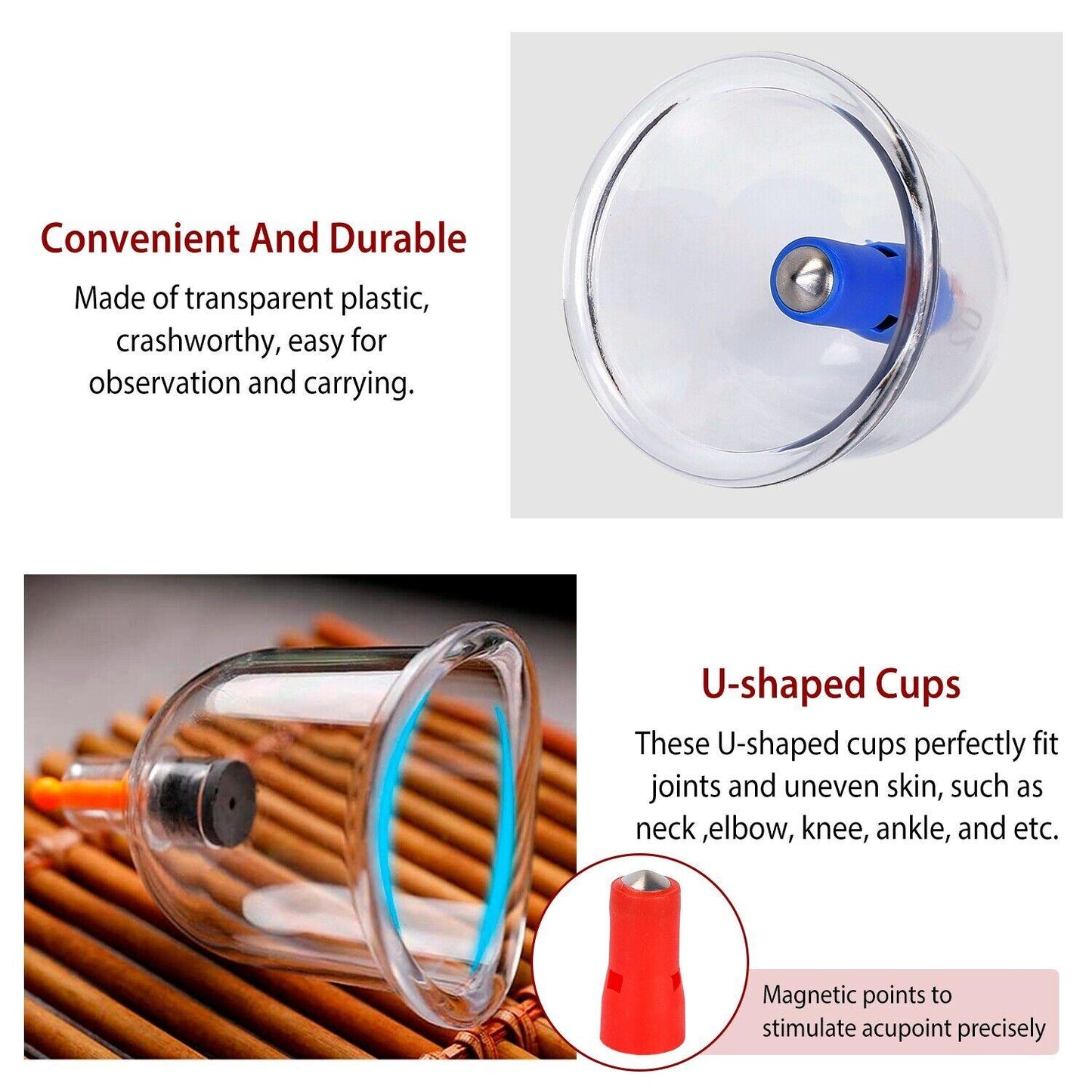 Cupping Therapy Set - 32PCS Cupping Vacuum Massage Cups Set Therapy Health Acupuncture Suction Magnet