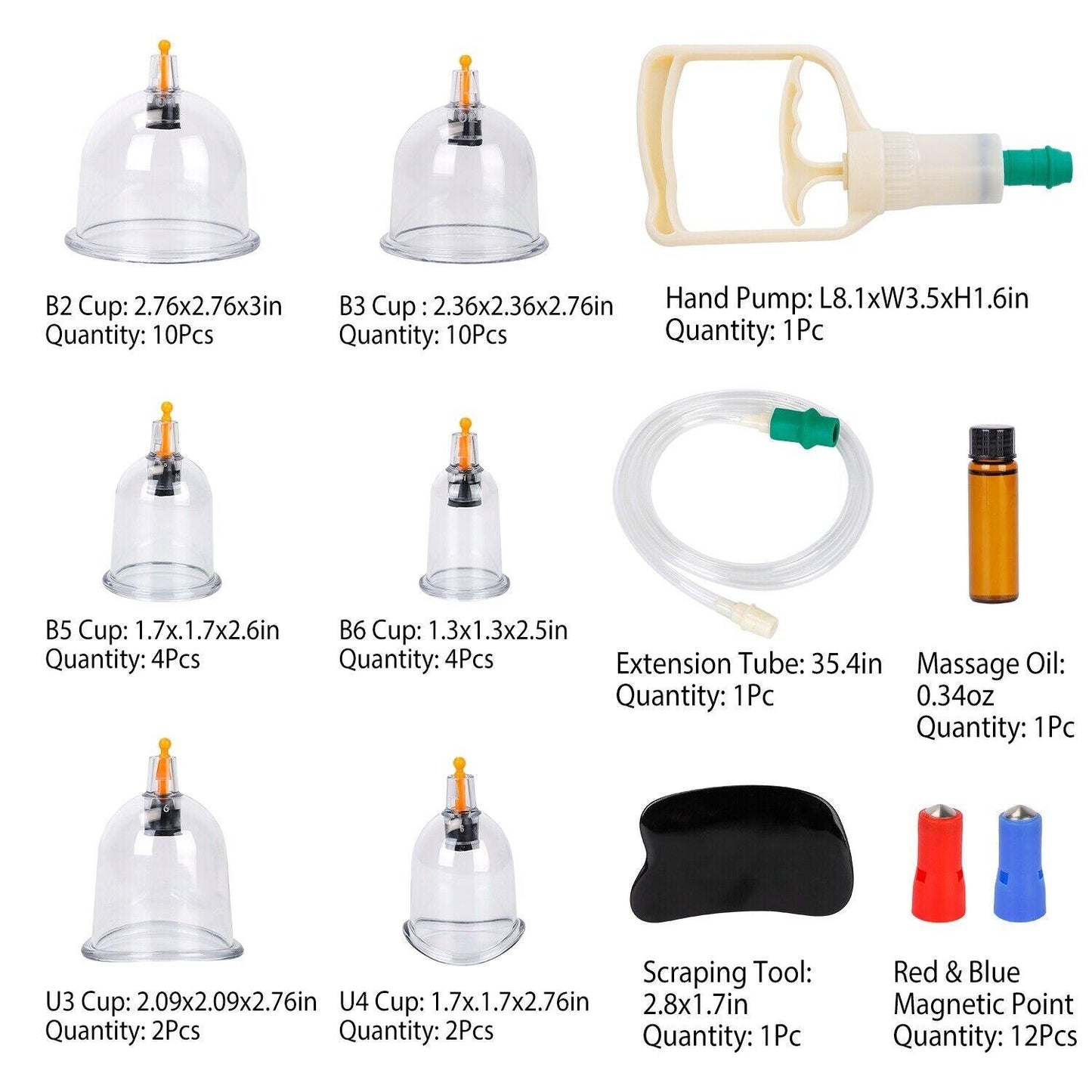 Cupping Therapy Set - 32PCS Cupping Vacuum Massage Cups Set Therapy Health Acupuncture Suction Magnet