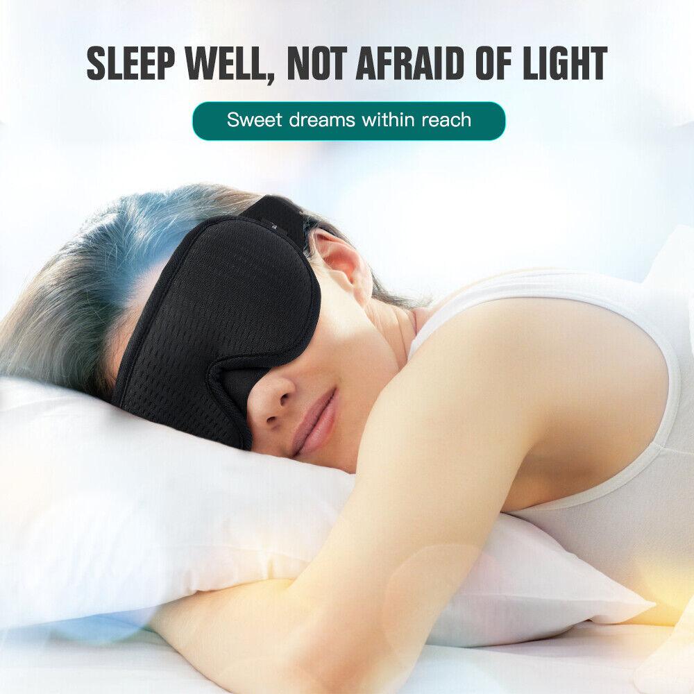 Best Sleep Mask - 3D Sleeping Eye Mask Blocking Light Breathable Soft Padded Mask Cover Eyepatch