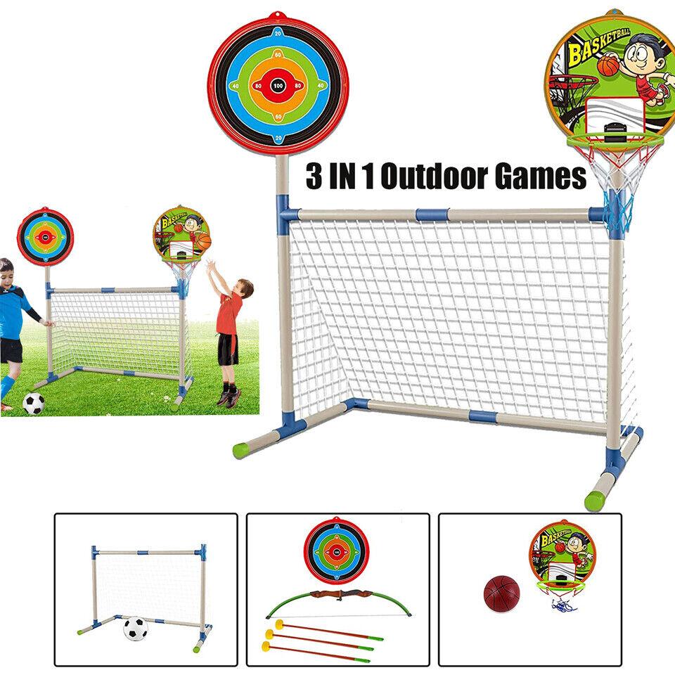 Junior Archery Sets - 3 in 1 Outdoor Games Sports Basketball Football Archery Play Set for Kids