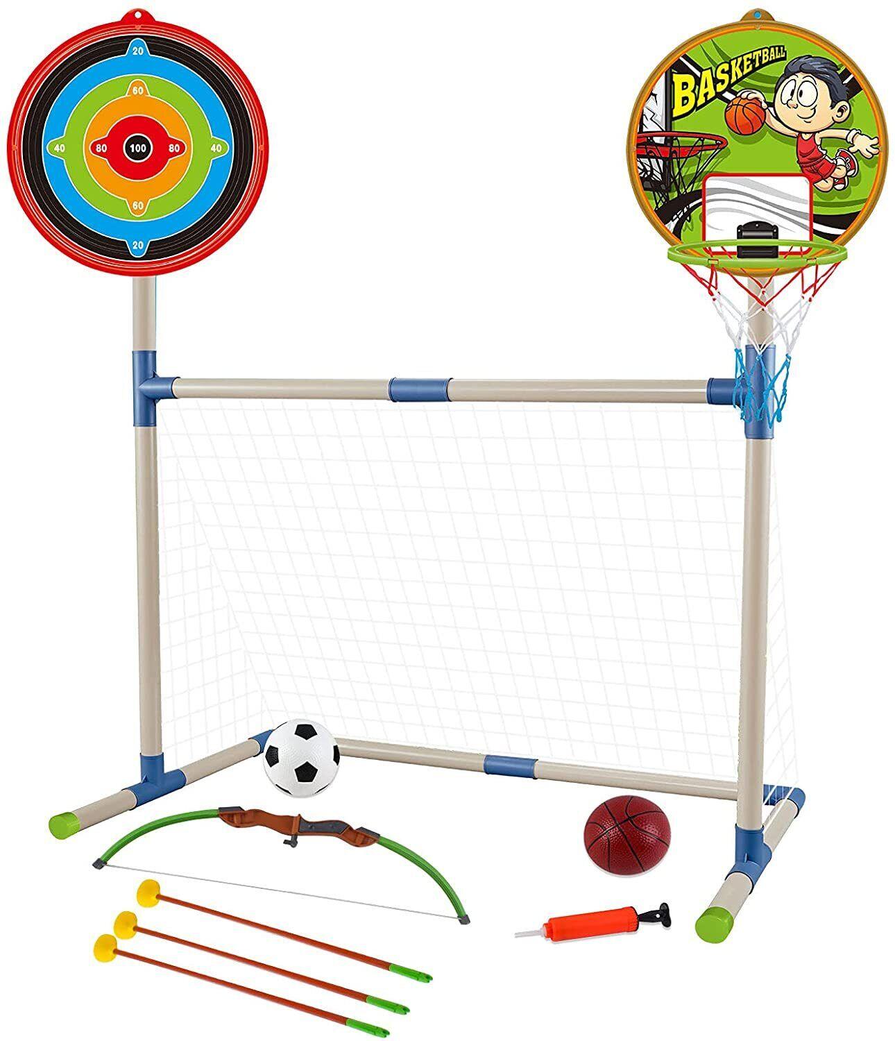 Junior Archery Sets - 3 in 1 Outdoor Games Sports Basketball Football Archery Play Set for Kids