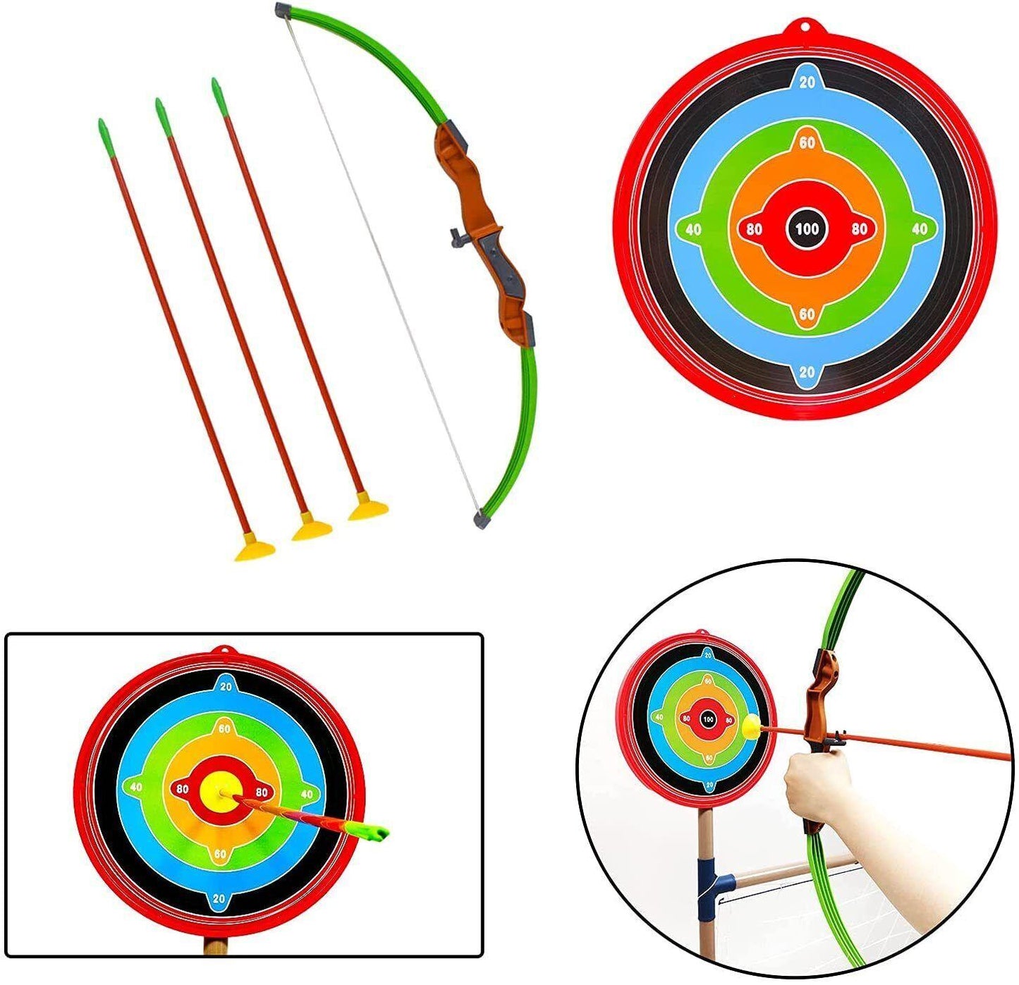Junior Archery Sets - 3 in 1 Outdoor Games Sports Basketball Football Archery Play Set for Kids