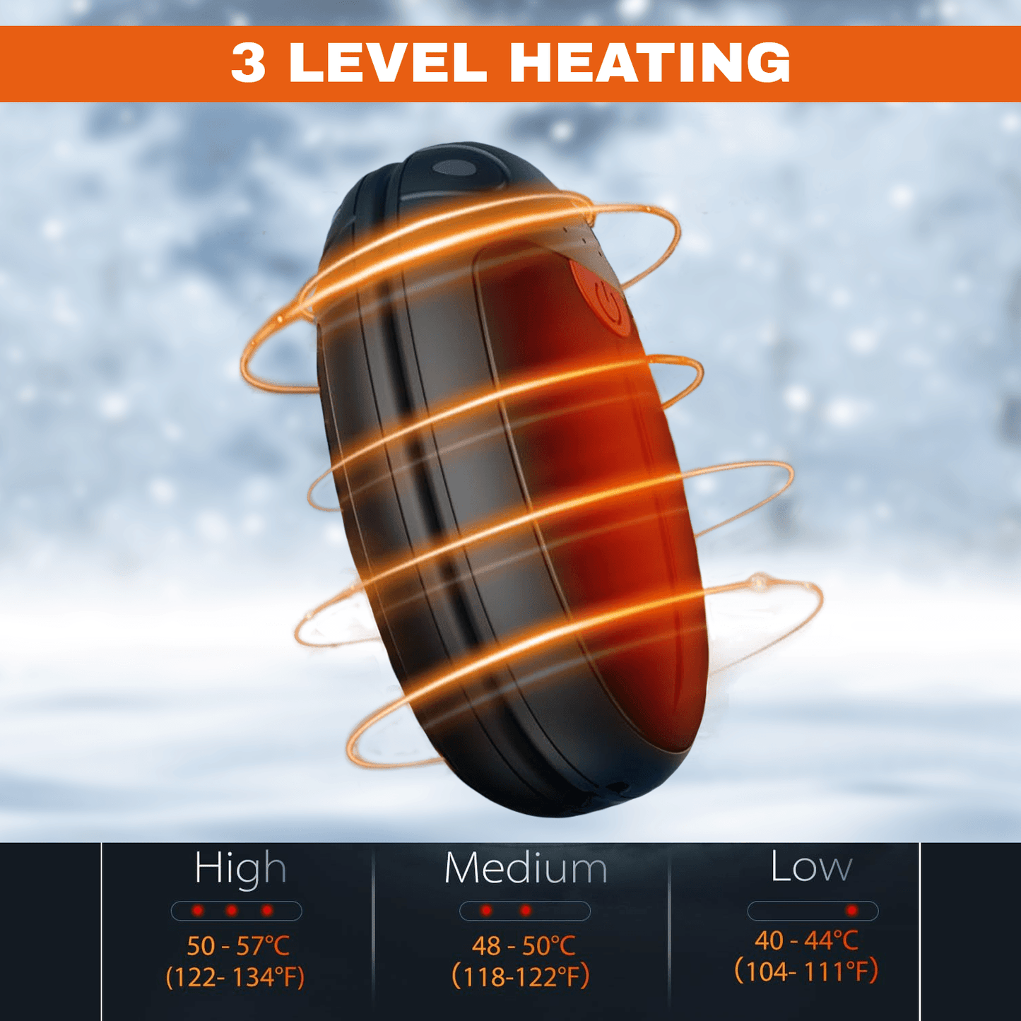 Rechargeable Hand Warmers - 10000mAh Power Bank Pocket Hand Warmer with 3 Heating Levels