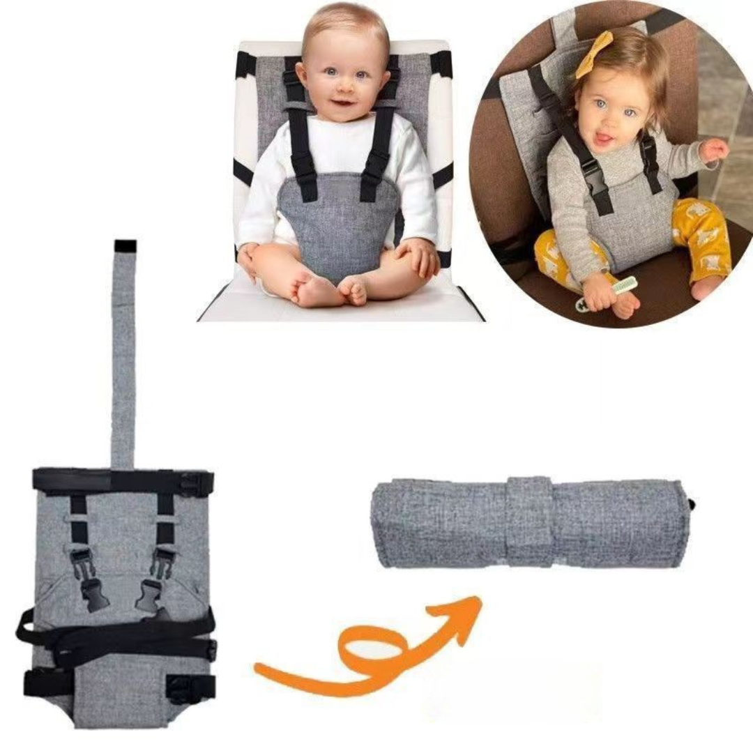 Portable baby seat travel harness