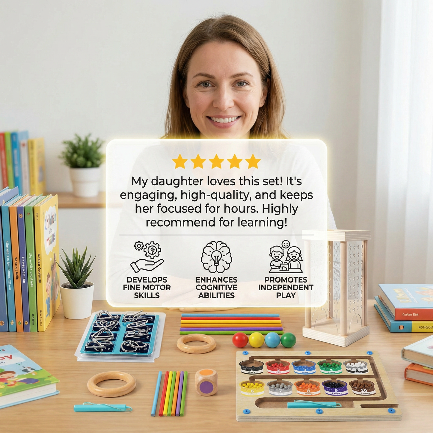 3-piece Montessori Learning & Puzzle Activity Set for Kids