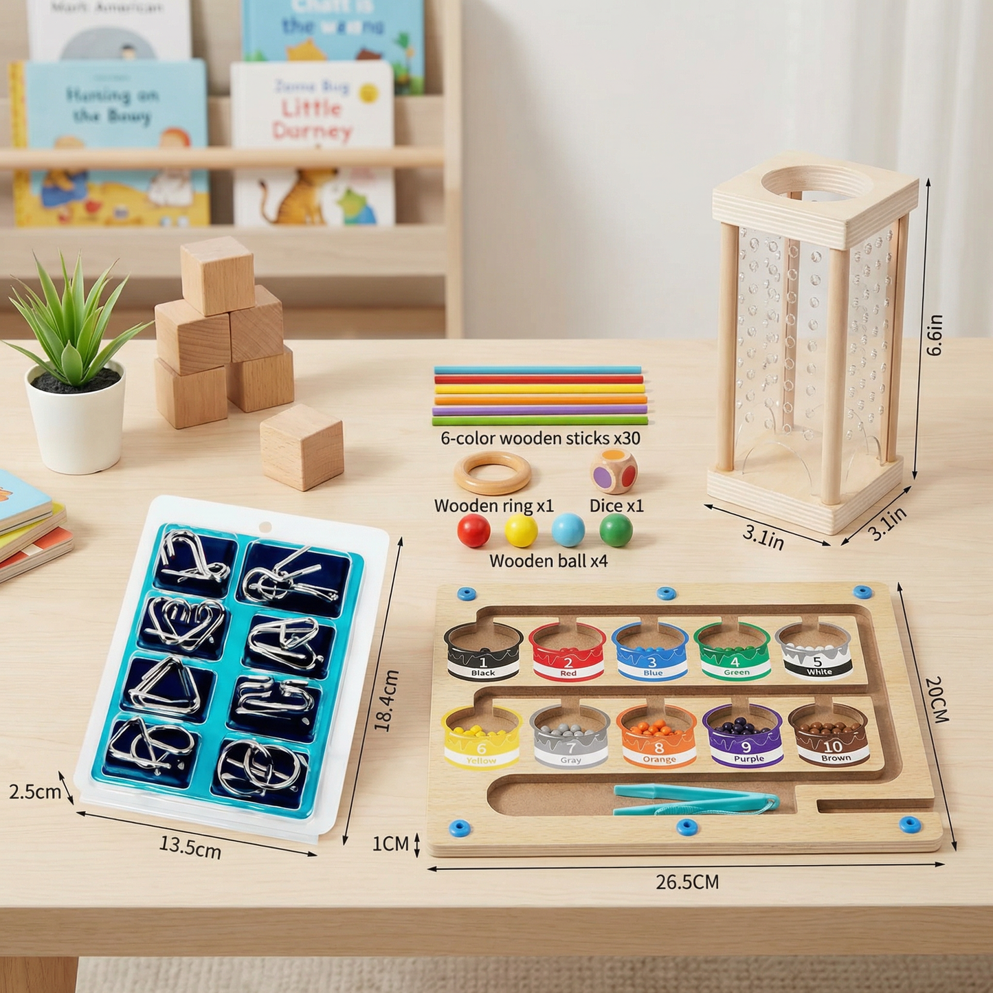 3-piece Montessori Learning & Puzzle Activity Set for Kids