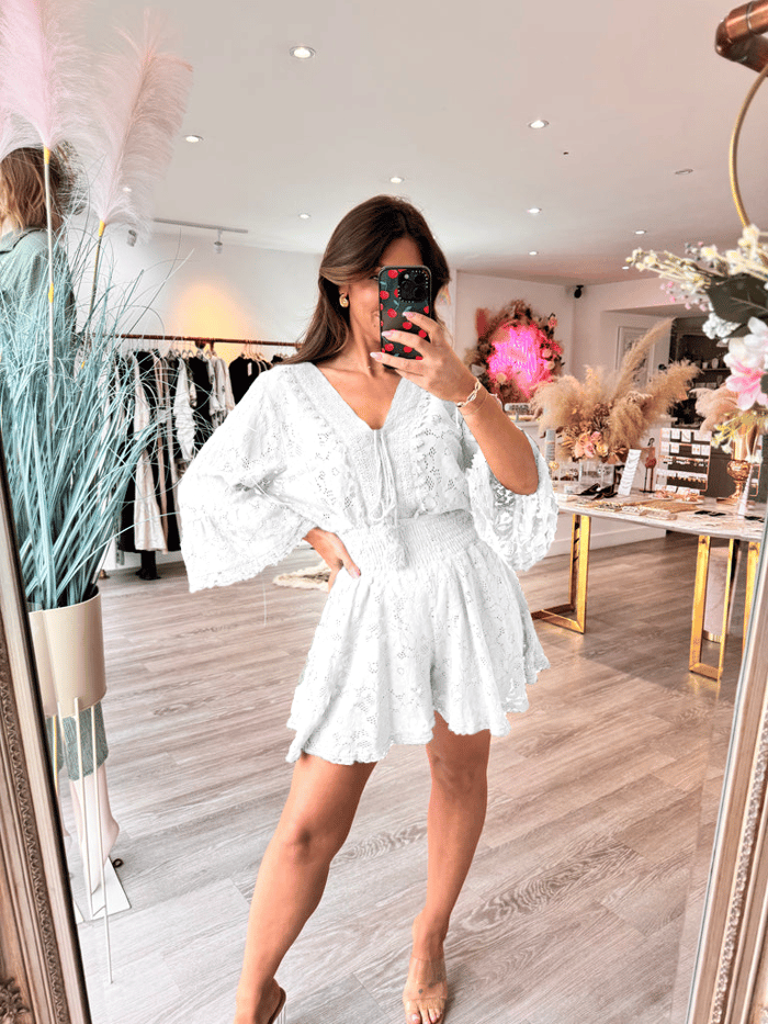Casual Short V-neck Lace Suit