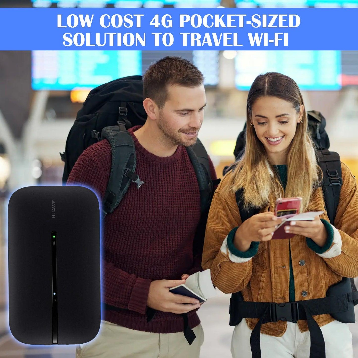 Portable Mobile Wifi - Super-Fast 4G 300 Mbps Travel Wi-Fi Hotspot CAT 6