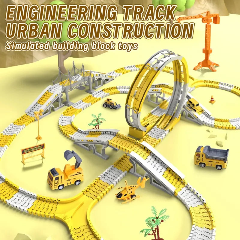Adventure race track with track cars