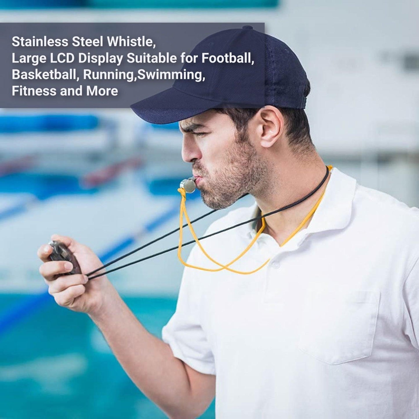 Sports and Referee Digital Stop Watch Timer - Digital Sport Stopwatch Timer, for Football, Basketball, Running, Swimming, Fitness