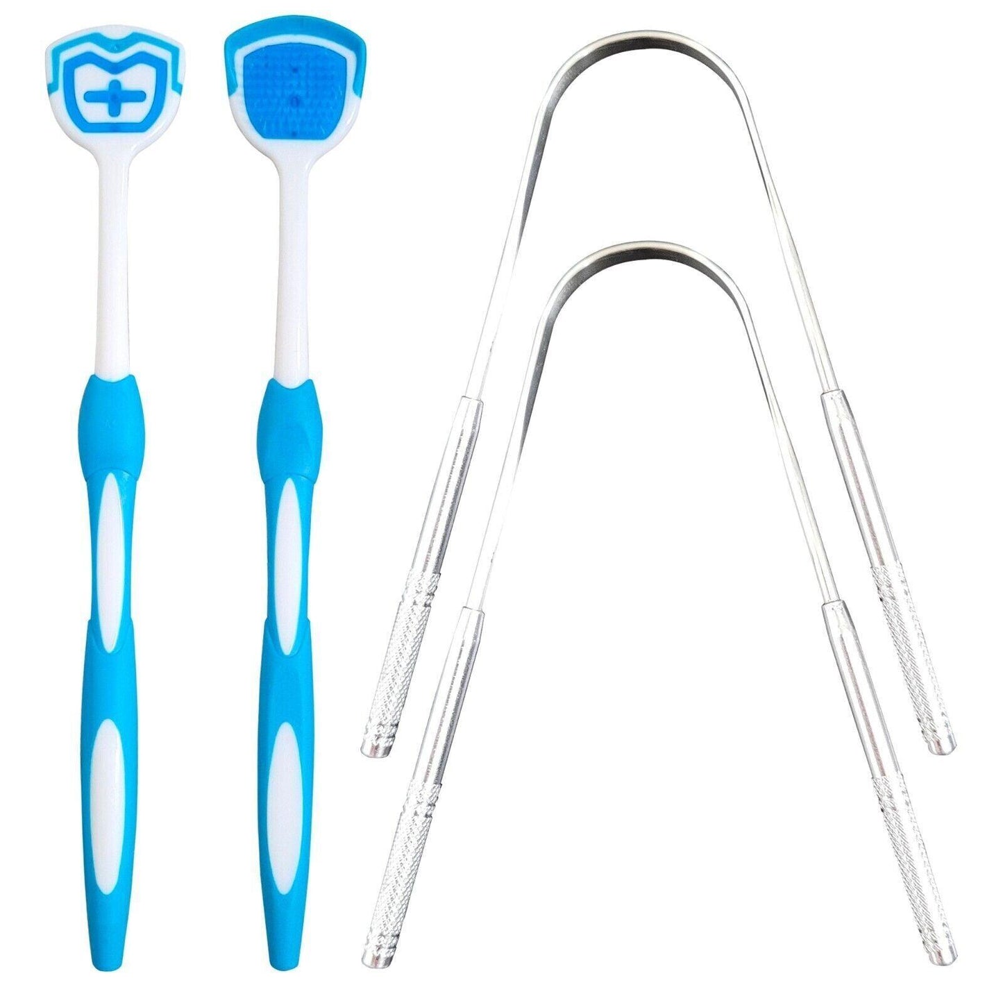 Best Tongue Scraper UK - 4pk Tongue Scraper Tounge Brush Cleaning Cleaner Dental Hygiene Oral Care Steel