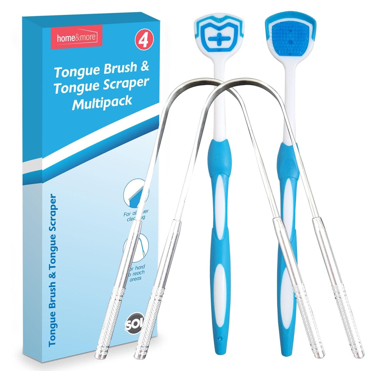 Best Tongue Scraper UK - 4pk Tongue Scraper Tounge Brush Cleaning Cleaner Dental Hygiene Oral Care Steel